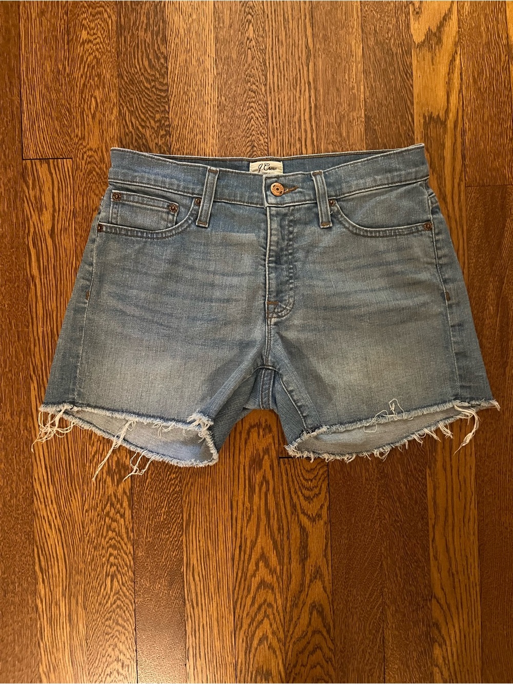 J. Crew Distressed Light Blue Denim Cutoff Shorts